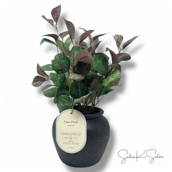 12” Potted Fall Leaf Arrangement‎ Brown Vase - Threshold Studio McGee Target - Picture 4 of 4